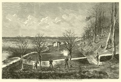 Konföderációs munkák rögzítése a Fehér Házban, a Lookout Mountain-on, 1863 novemberében alkotó: American School