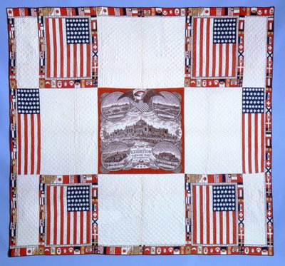 Centennial quilt, Massachusetts, 1876 (pamut) alkotó: American School