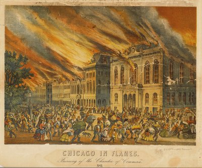 Chicago in Flames: A Kereskedelmi Kamara felgyújtása (színes litó) alkotó: American School