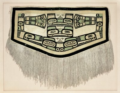 Chilkat takaró, 1832 előtt (hegyi kecske gyapjú és sárga cédruskéreg) alkotó: American School