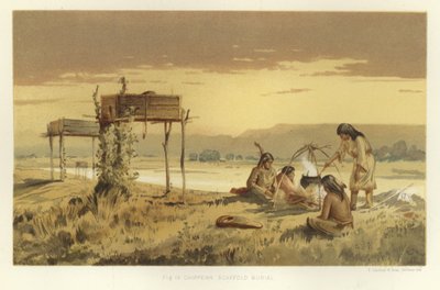 Chippewa állványos temetés alkotó: American School