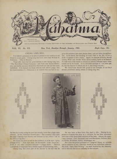 Chung Ling Soo, más néven William E Robinson, Man Of Mystery (litho) alkotó: American School