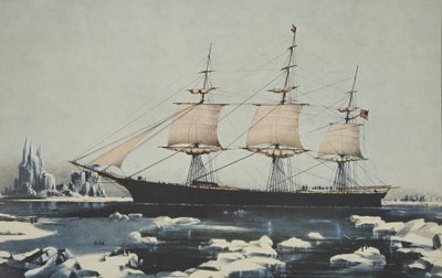 Clipper Ship, Red Jacket – A jégben a Horn-foknál, Ausztráliából Liverpoolba, 1854 augusztusában, kocsma. 1855, Currier & Ives alkotó: American School