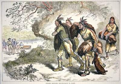 Gyarmati szőrmekereskedők (színes metszet) alkotó: American School