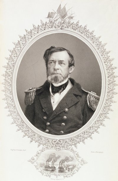 Andrew Hull Foote parancsnok, Charles Mackay "The History of the United States", II. kötetéből, G. Stodart metszete fénykép alapján. alkotó: American School