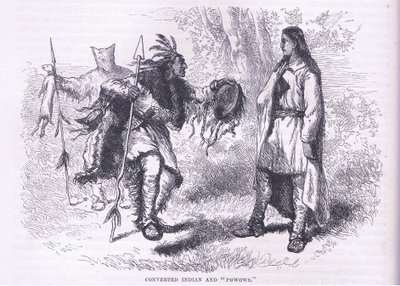 Megtért indiánok "Powows" 1695, illusztráció Cassell története az Egyesült Államok pubjából. készítette: Petter & Galpin 1890 körül (litho) alkotó: American School