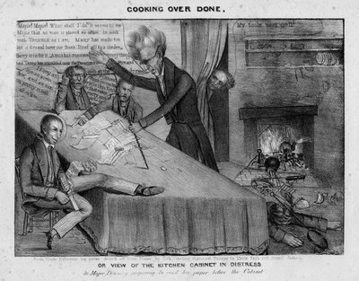 A főzés kész, vagy, Kilátás a bajba jutott konyhaszekrényre, 1833 körül alkotó: American School
