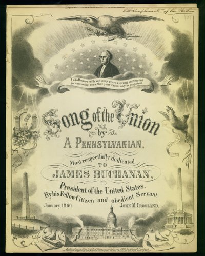 A Songs of the Union borítója, egy pennsylvaniai..., John M. Crosland, 1860 alkotó: American School