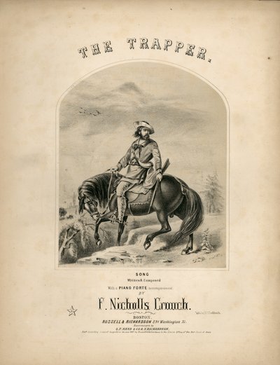 A Trapper, 1857 kottalapjának borítója alkotó: American School