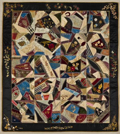 Crazy Quilt, 1875-1900 körül (selyem, brokát és bársony) alkotó: American School