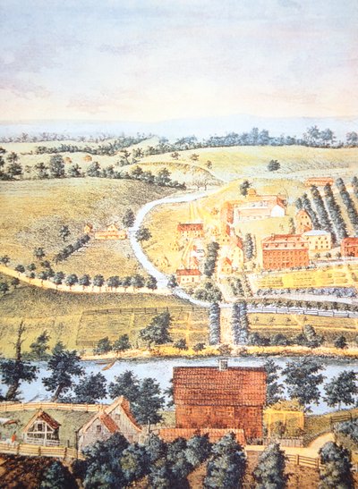Pennsylvania megművelt mezőgazdasági területe 1750-ben (színes litho) alkotó: American School
