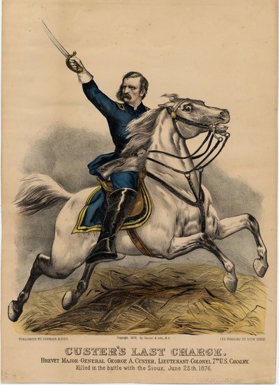 Custers utolsó töltés, kocsma. Currier & Ives, 1876 alkotó: American School