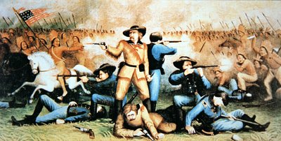 Custer utolsó kiállása a Little Bighorn-i csatában, június 25-én alkotó: American School