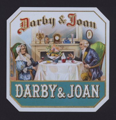 Darby és Joan, szivarcímke (chromolitho) alkotó: American School