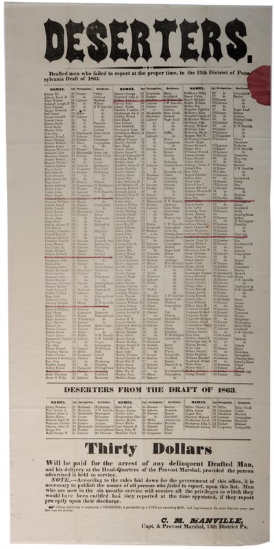 Dezerters, 1863 alkotó: American School