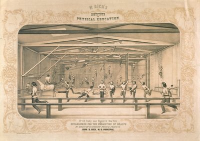 Dr. Richs Testnevelési Intézet, vésett és kocsma. szerző: Wm. Endicott & Co, New York, 1850 alkotó: American School