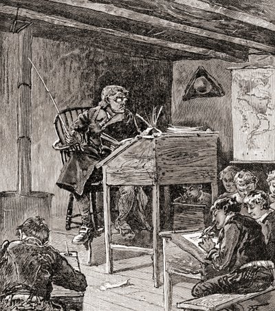 Oktatás a 18. és 19. században, az 1905-ben megjelent „Hazánk története” című művéből (fametszet) alkotó: American School