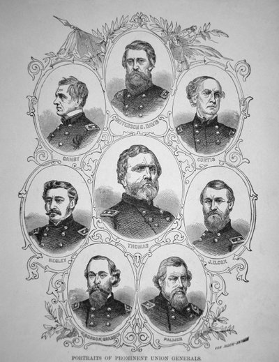 Nyolc kiemelkedő amerikai polgárháborús tábornok (metszet) alkotó: American School