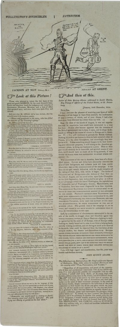 Választási plakát prominens amerikaiakkal, 1828 alkotó: American School