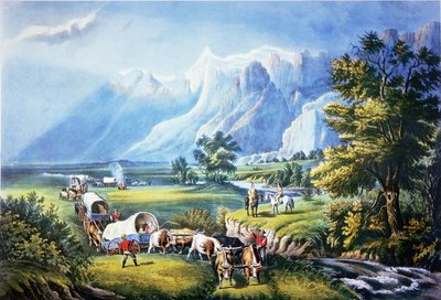 Kivándorlók átkelnek az Alföldön alkotó: American School