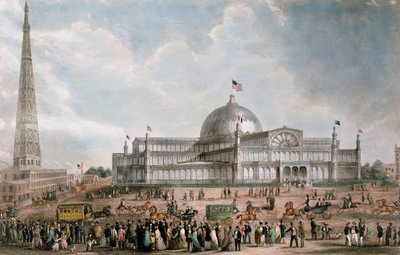 A New York-i Kristálypalota külső képe, 1853 alkotó: American School