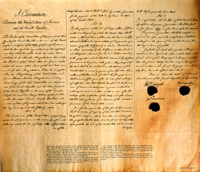 A Louisiana Egyesült Államok általi megvásárlásáról szóló egyezmény fakszimile, 1803. április 30. alkotó: American School