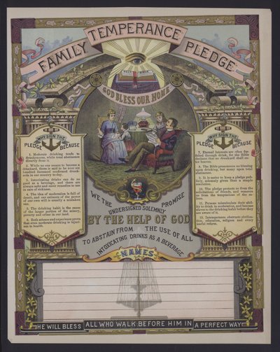 Családi mértékletességi zálog (színes metszet) alkotó: American School