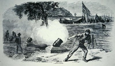 Szövetségi aknavetős üteg az amerikai polgárháborúban (1861-65) (litho) alkotó: American School