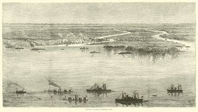 Szövetségi flotta Mobile Bay-ben, 1864. augusztus alkotó: American School