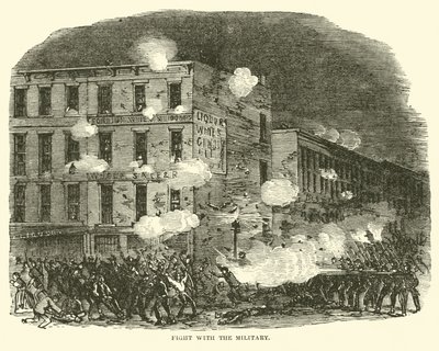 Harc a katonasággal, 1863. július alkotó: American School