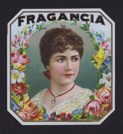 Fragancia, szivarcímke (chromolitho) alkotó: American School