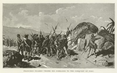 Francisco Pizarro Peru meghódítására buzdítja Társait alkotó: American School