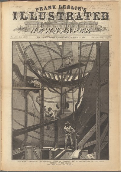 Frank Leslie Illusztrált Újságjának első borítója, 1886. október 23. alkotó: American School