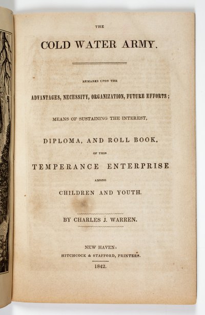 Charles J. Warren The Cold Water Army Pledge címlapja, 1842 alkotó: American School