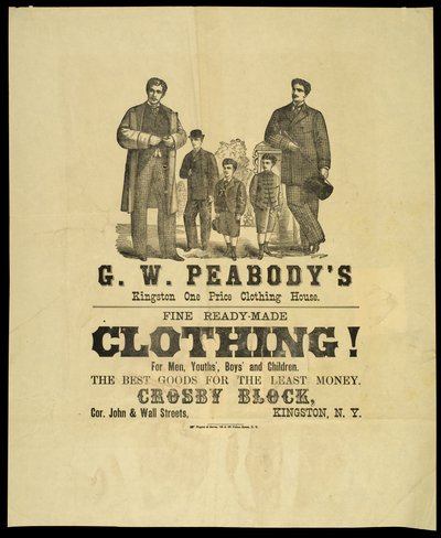 G.W. Peabodys Kingston One Price ruházati ház alkotó: American School