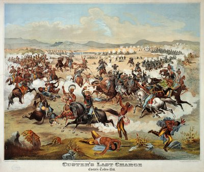 Custer tábornok utolsó ütközete a Little Bighorn-i csatában, június 25. alkotó: American School
