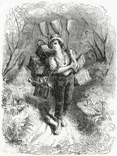 Ugrás a boltba, illusztráció az A Community of Outcasts című filmhez, az Appletons Journalból, 1872. március 23. alkotó: American School