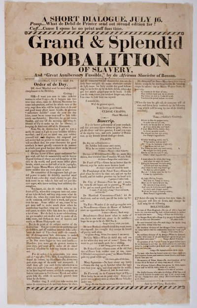A rabszolgaság nagyszerű és pompás bobalíciója, 1822 alkotó: American School