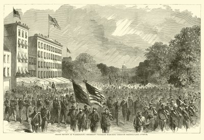 Nagy áttekintés Washingtonban, a Shermans veteránjai a Pennsylvania Avenue-n keresztül vonulnak, 1865. május alkotó: American School