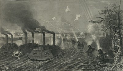 Fegyver- és aknavetőhajók a Mississippin, 1878 körül alkotó: American School