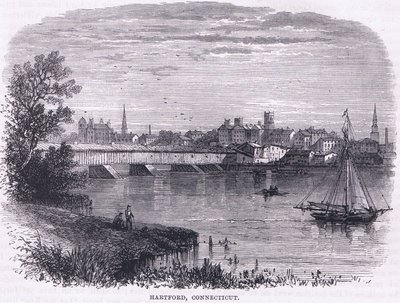 Hartford, Connecticut (1664), illusztráció Cassell története az Egyesült Államok pubjából. készítette: Petter & Galpin 1890 körül (litho) alkotó: American School