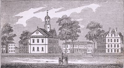 Harvard Egyetem, Cambridge, a „Massachusetts Történelmi Gyűjteményéből”, John Warner Barber, 1839 alkotó: American School