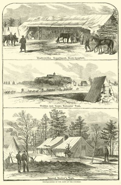 A Potomac hadsereg főhadiszállása, 1863. január-április alkotó: American School