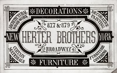 Herter Brothers, Decorations, Furniture, 877 & 879 Broadway, New York (litho [kereskedelmi kártya]) alkotó: American School