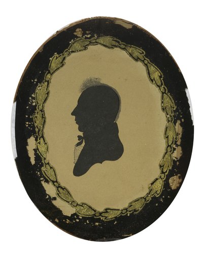 Egy férfi vájt sziluettje, c. 1800-1805 (szövött papír fekete tintával) alkotó: American School