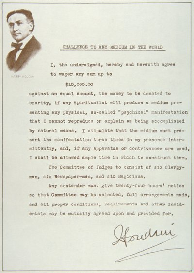 Houdini kihívása a világ bármely médiumának (nyomtatott) alkotó: American School