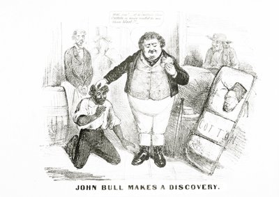 John Bull felfedezést tesz (litho) alkotó: American School