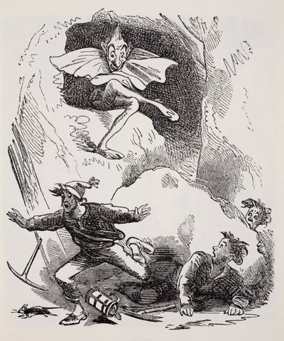 Kobolds, Thomas Keightley (1789-1872) A gnómok, tündérek, tündék és más kis emberek világkalauzából, Megjelent 1880, (BW gravírozás) alkotó: American School