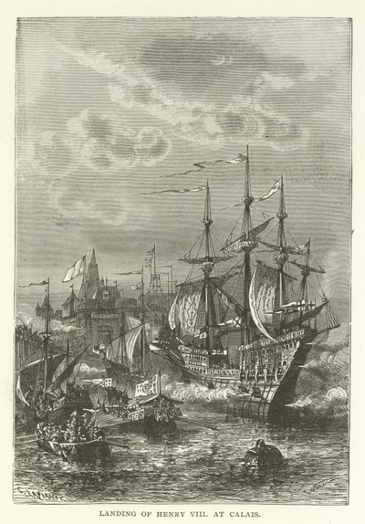 VIII. Henrik partraszállása Calais-ban alkotó: American School