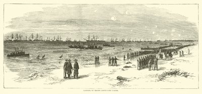 A csapatok partraszállása Fort Fisher felett, 1865. január alkotó: American School